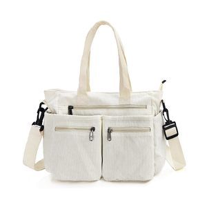 Cute Corduroy Tote Bags With Multiple Pockets Travel Shoulder Bags ^_^